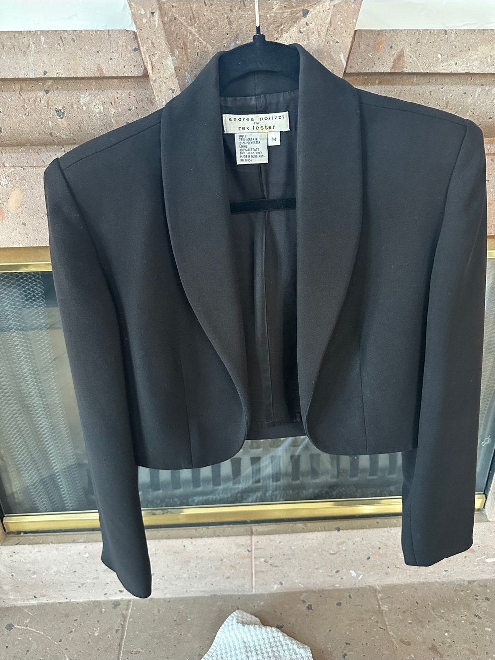 Andrea Polizzi Black Cropped Shawl Collar Bolero blazer